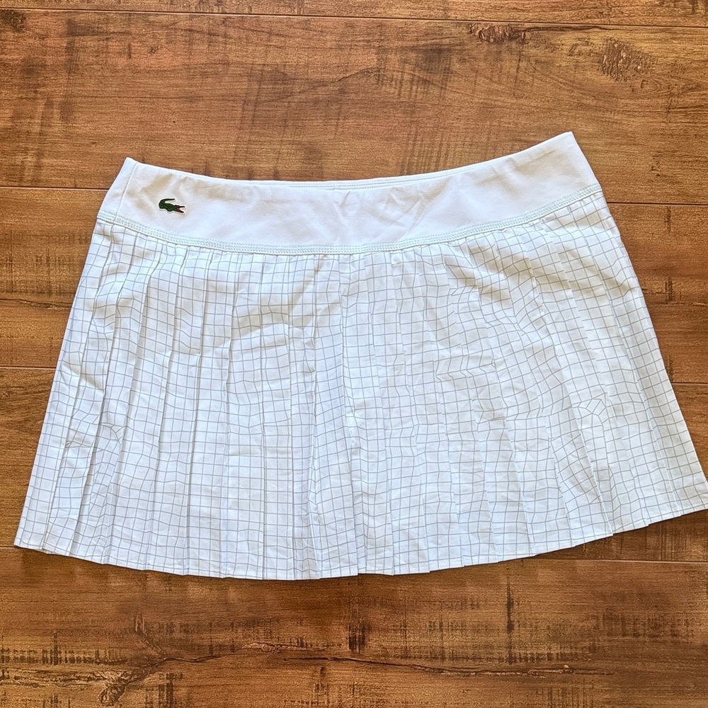 Lacoste White Grid Pattern Mini Skirt